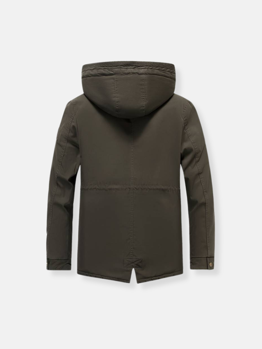 giacca in pile con cappuccio