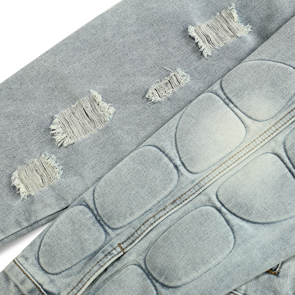 Giacca in denim scheletrato da uomo