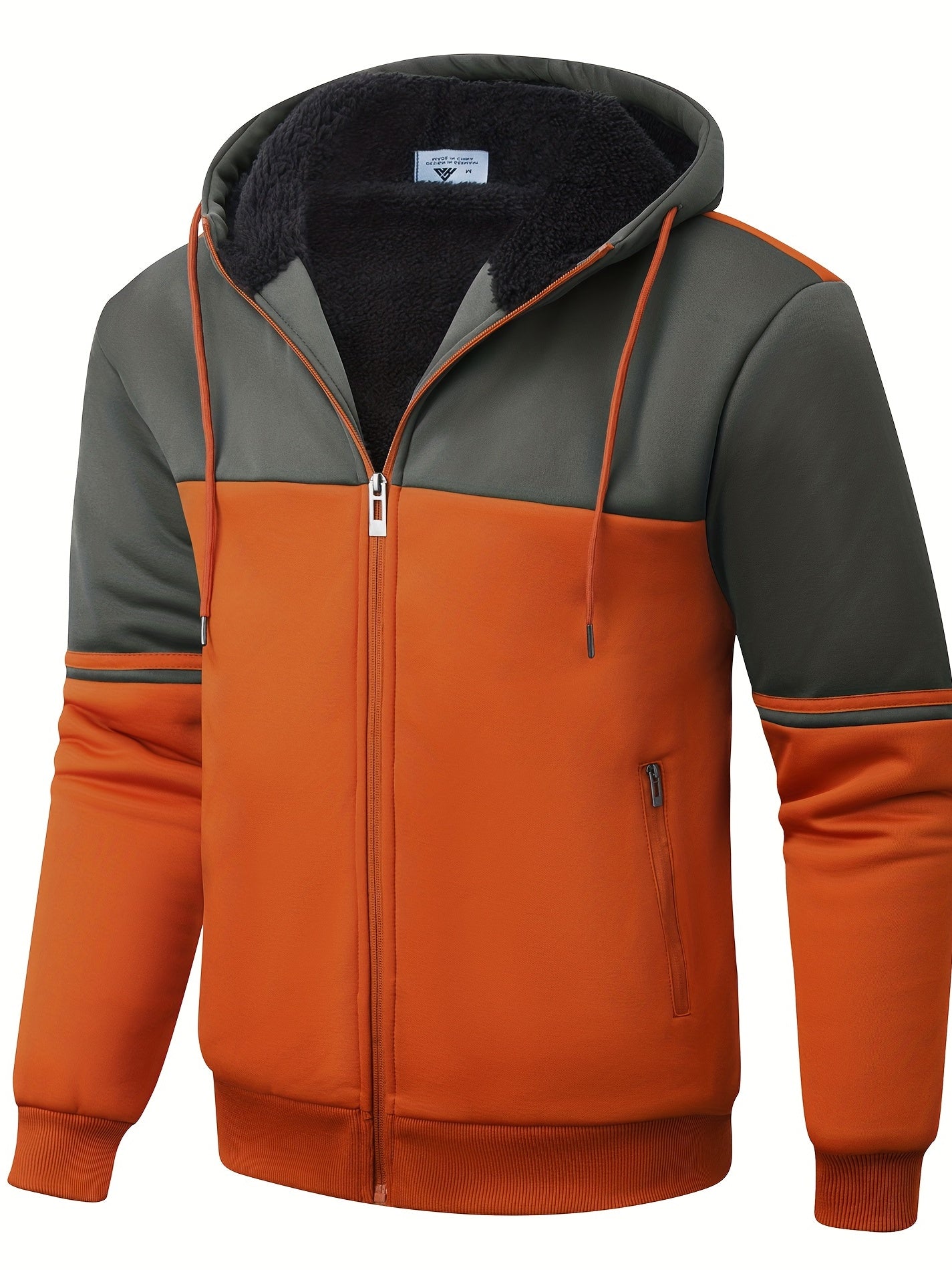 Felpa con cappuccio in pelliccia da uomo