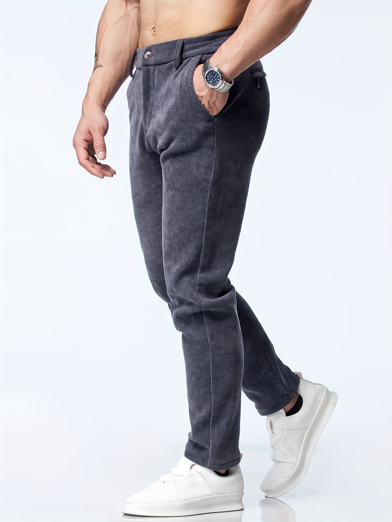 Pantaloni dritti in velluto a coste