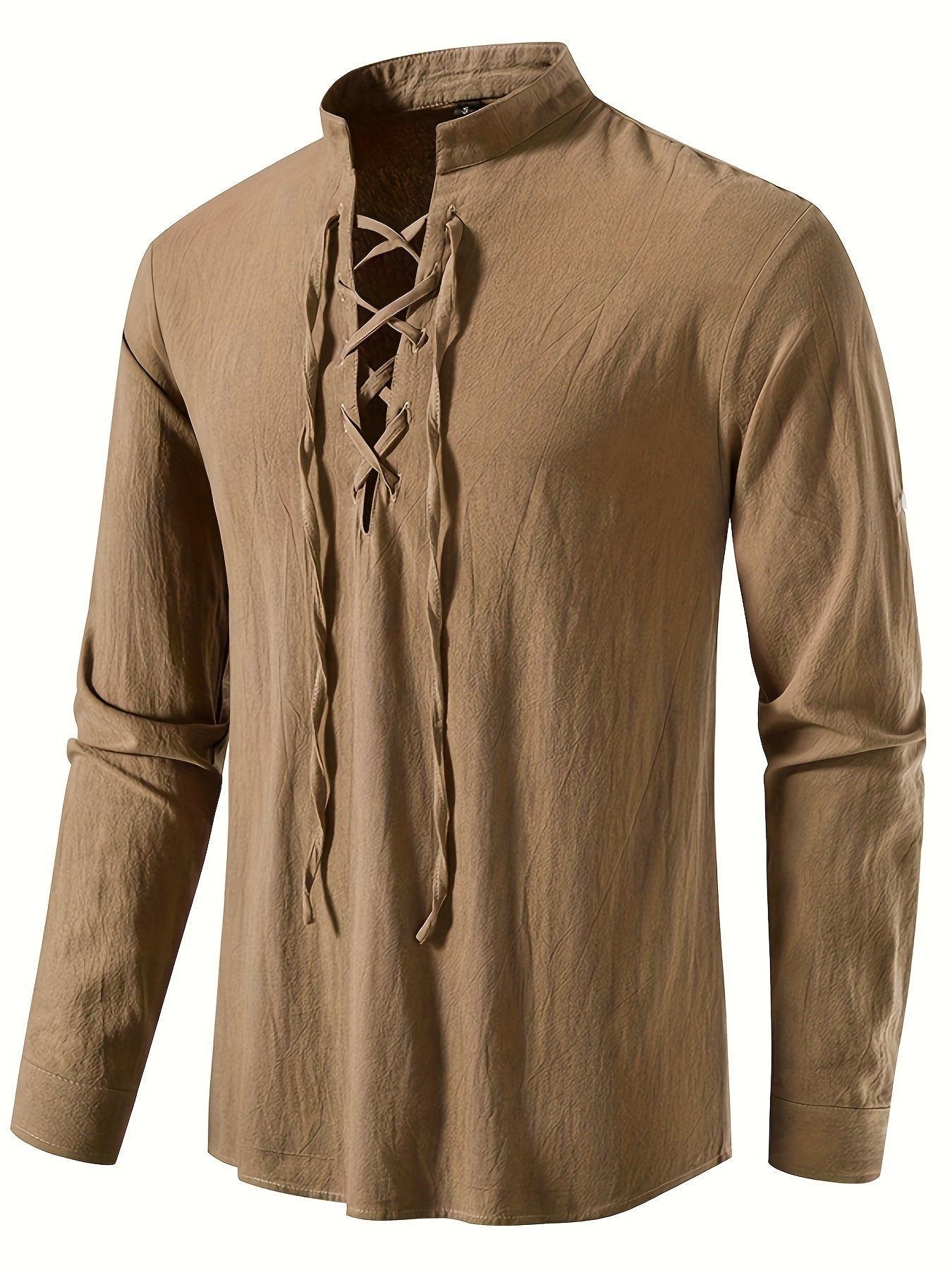 T-shirt Henley casual con maniche lunghe