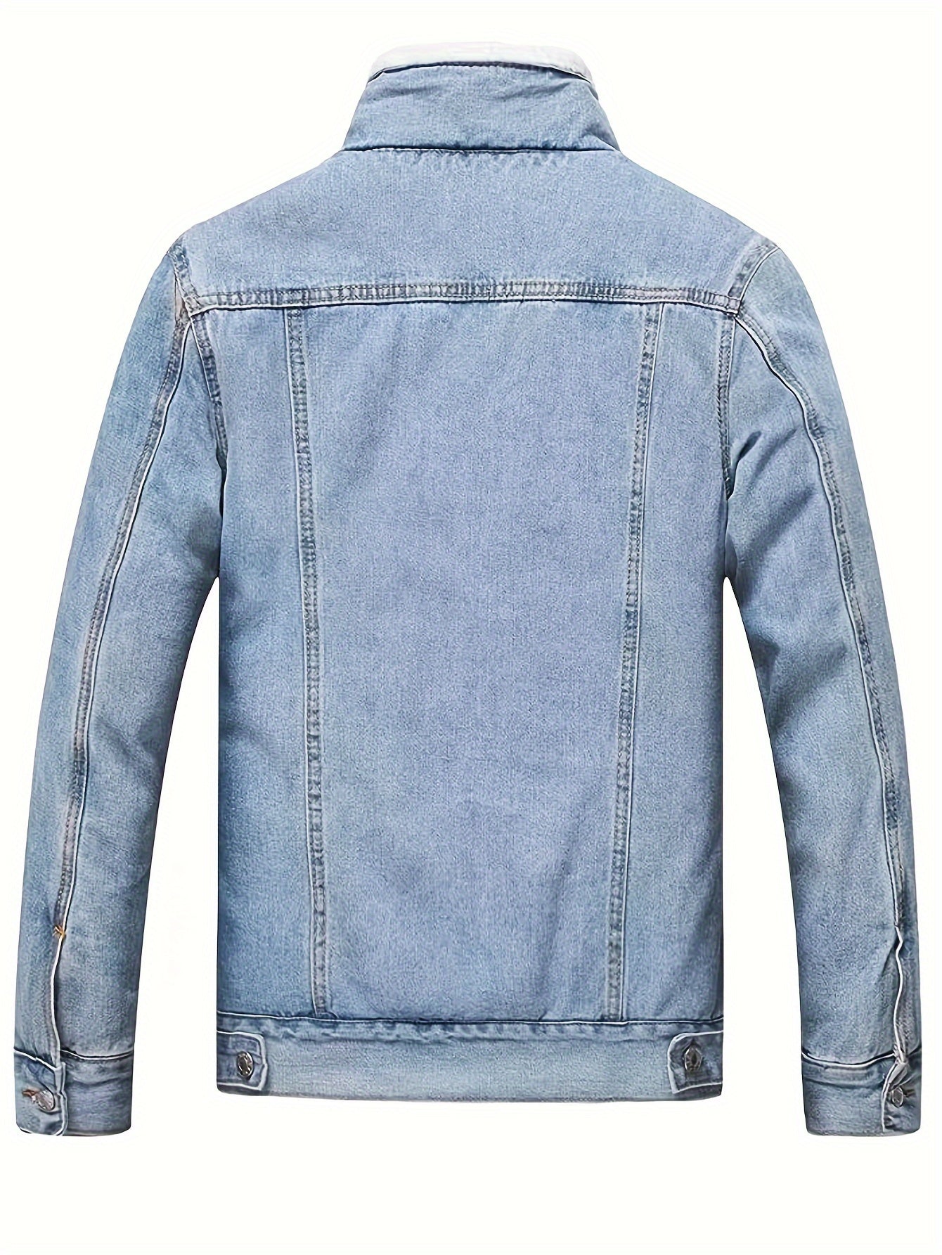 Giacca casual in denim con fodera in pile