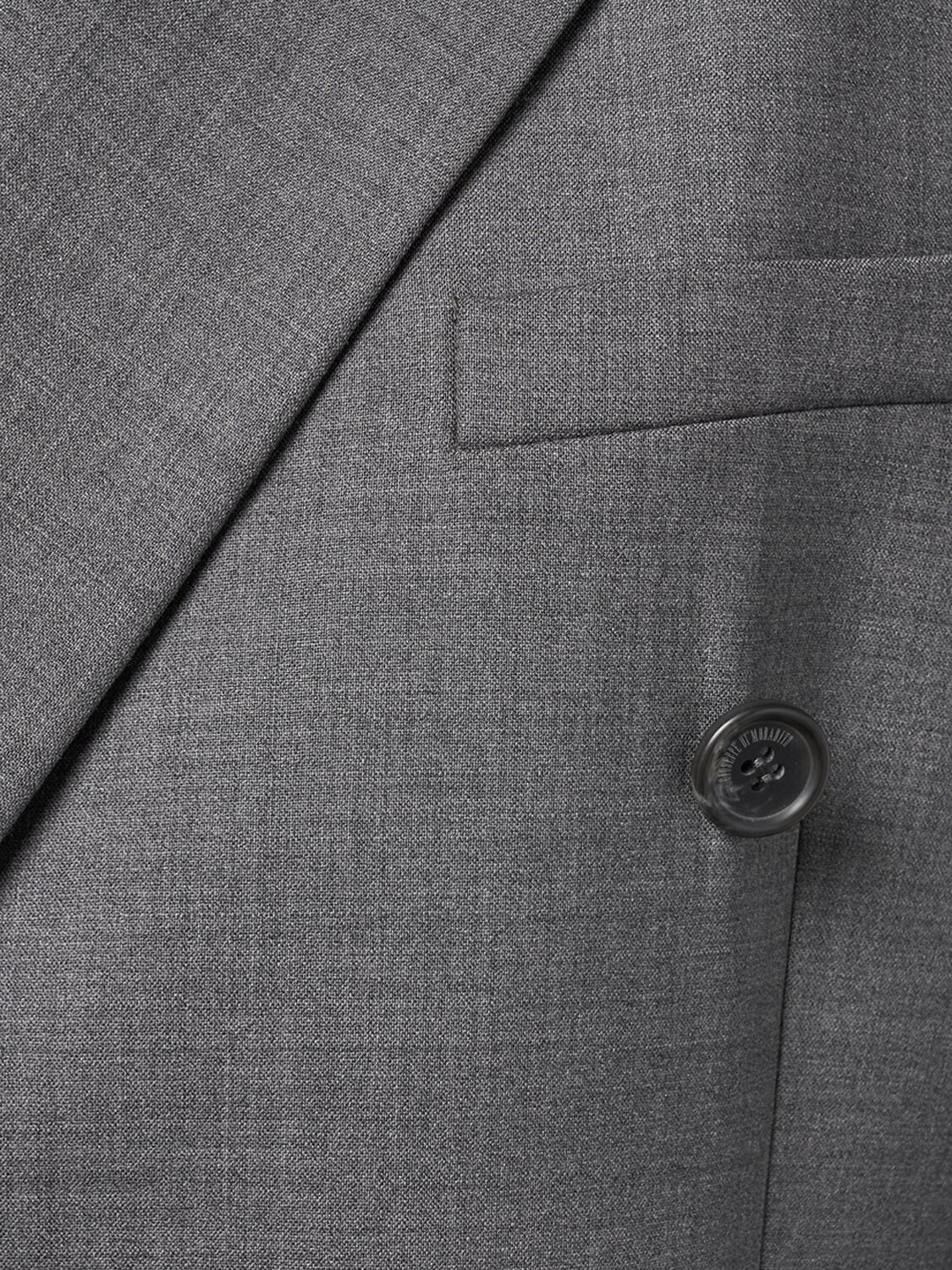 Cappotto doppiopetto in lana elasticizzata grigia