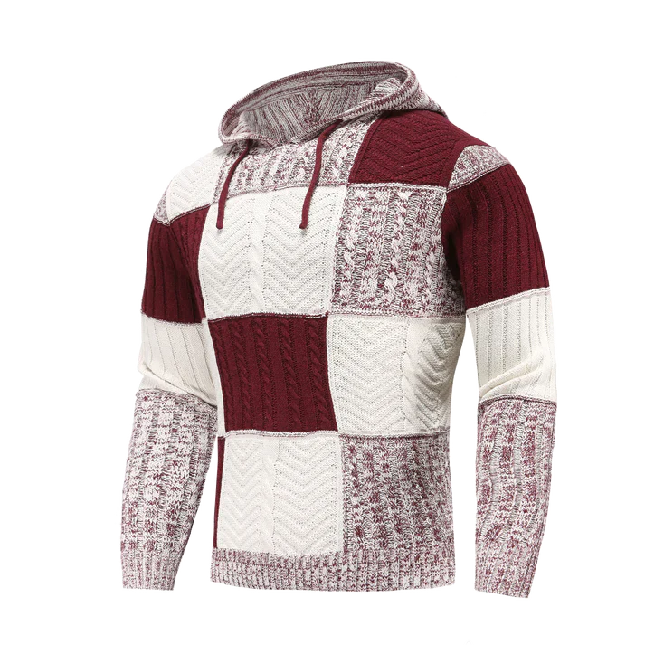 Cappuccio a quadri in pelle di montagna