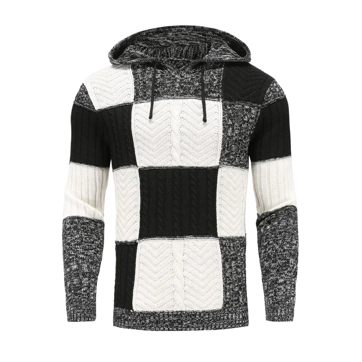 Cappuccio a quadri in pelle di montagna
