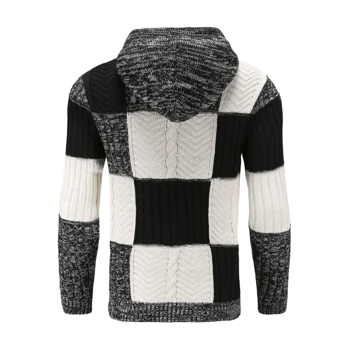 Cappuccio a quadri in pelle di montagna