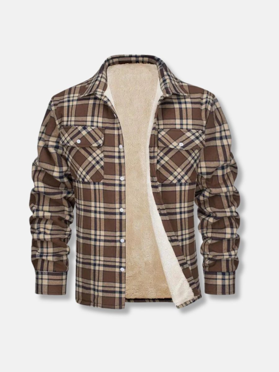 Camicia a quadri foderata in pile