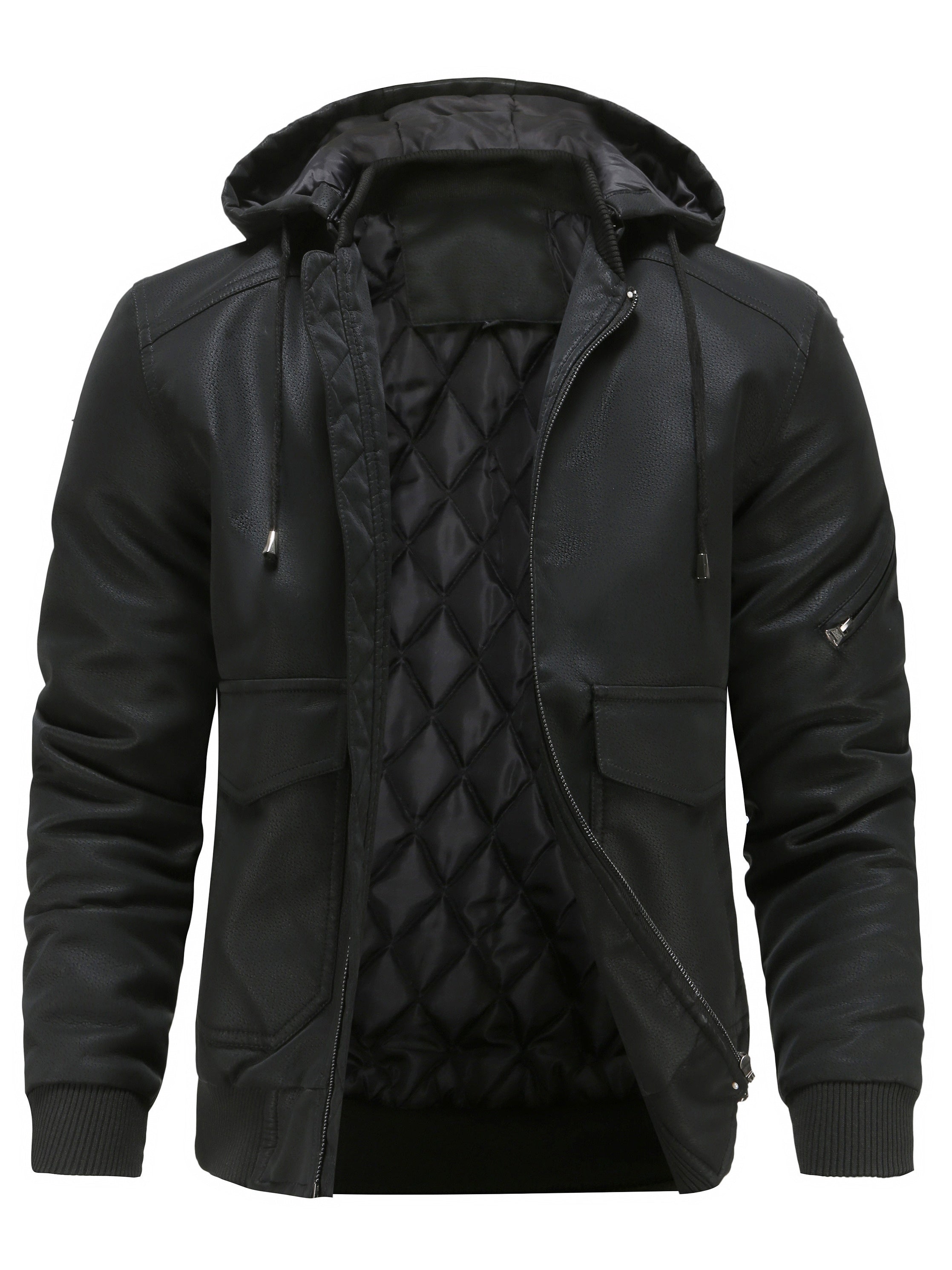 Giacca in pelle trapuntata