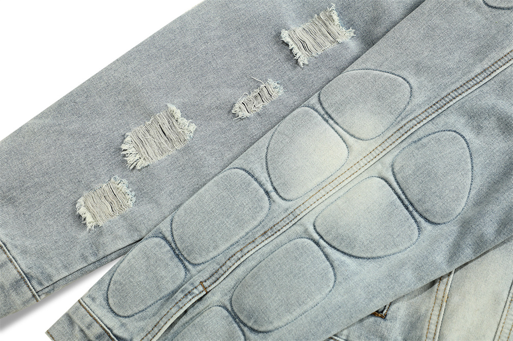 Giacca in denim scheletrato da uomo