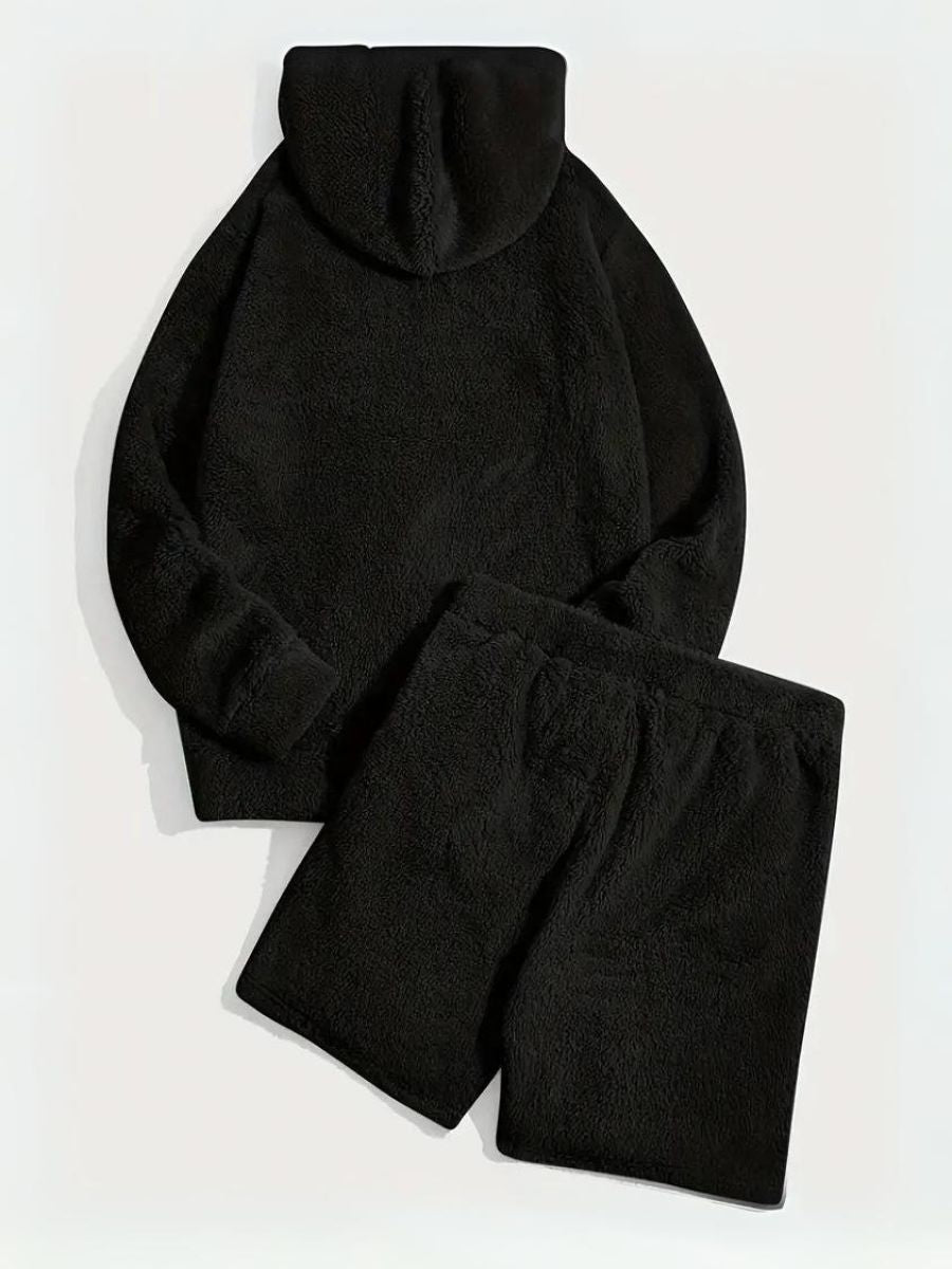 soffice felpa con cappuccio e pantaloncini