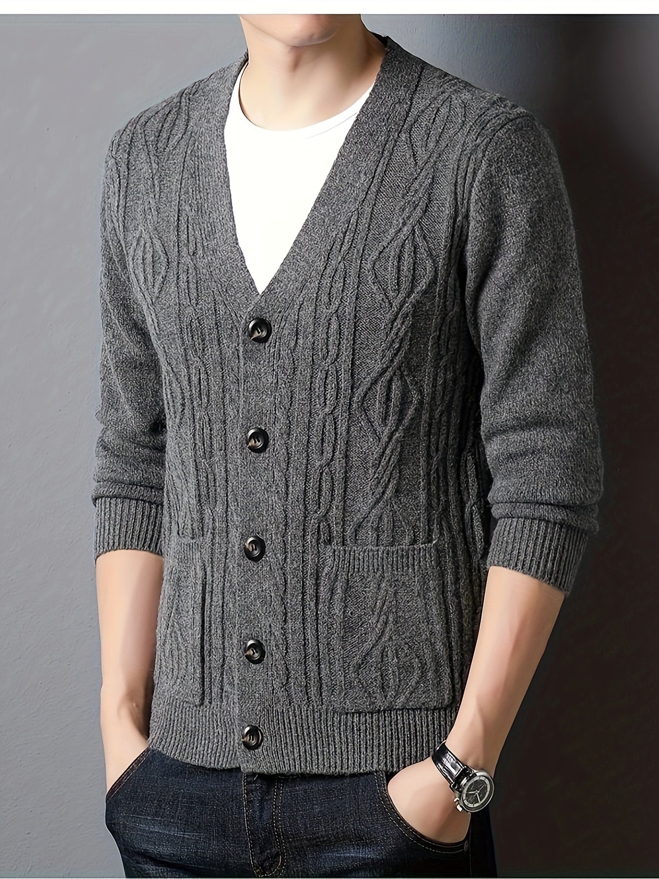 Cardigan ampio con fantasia geometrica