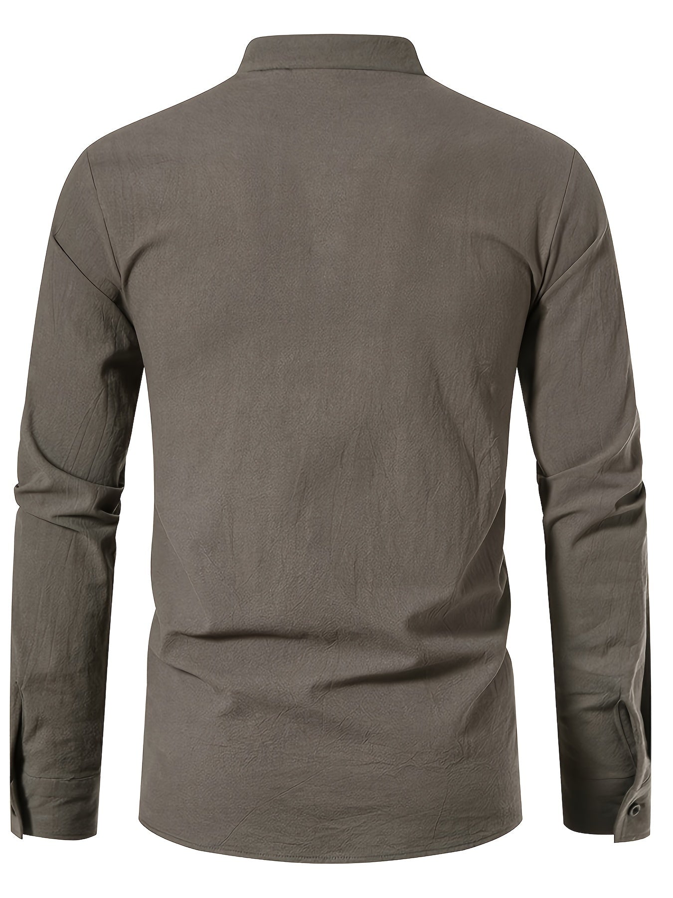 T-shirt Henley casual con maniche lunghe