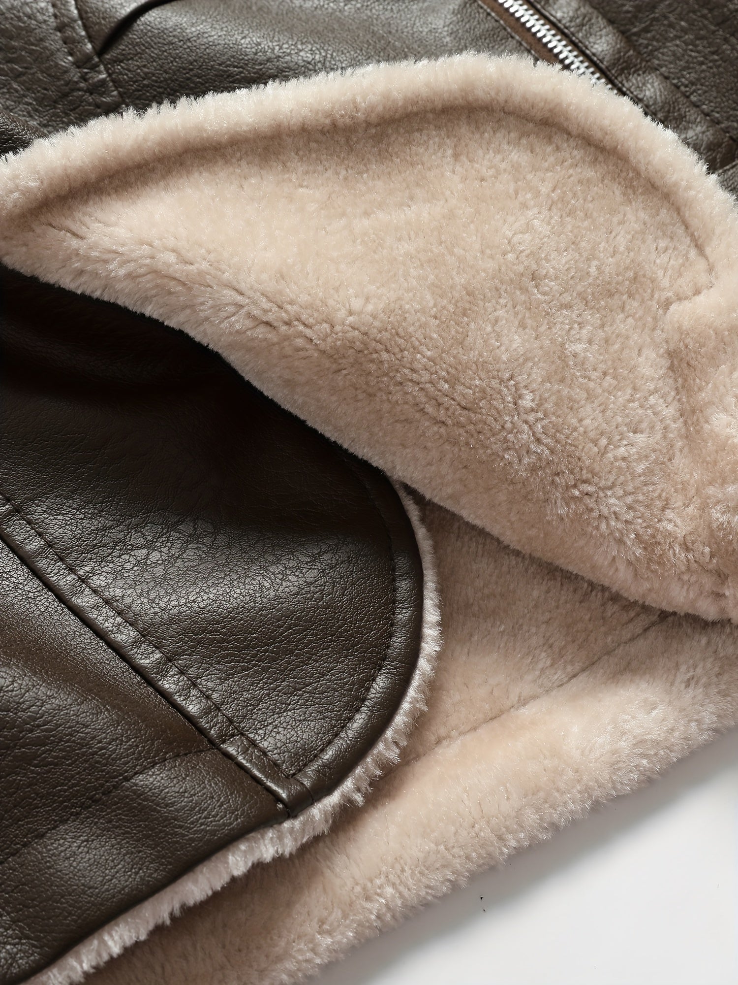 Giacca casual in pile di pelle da uomo