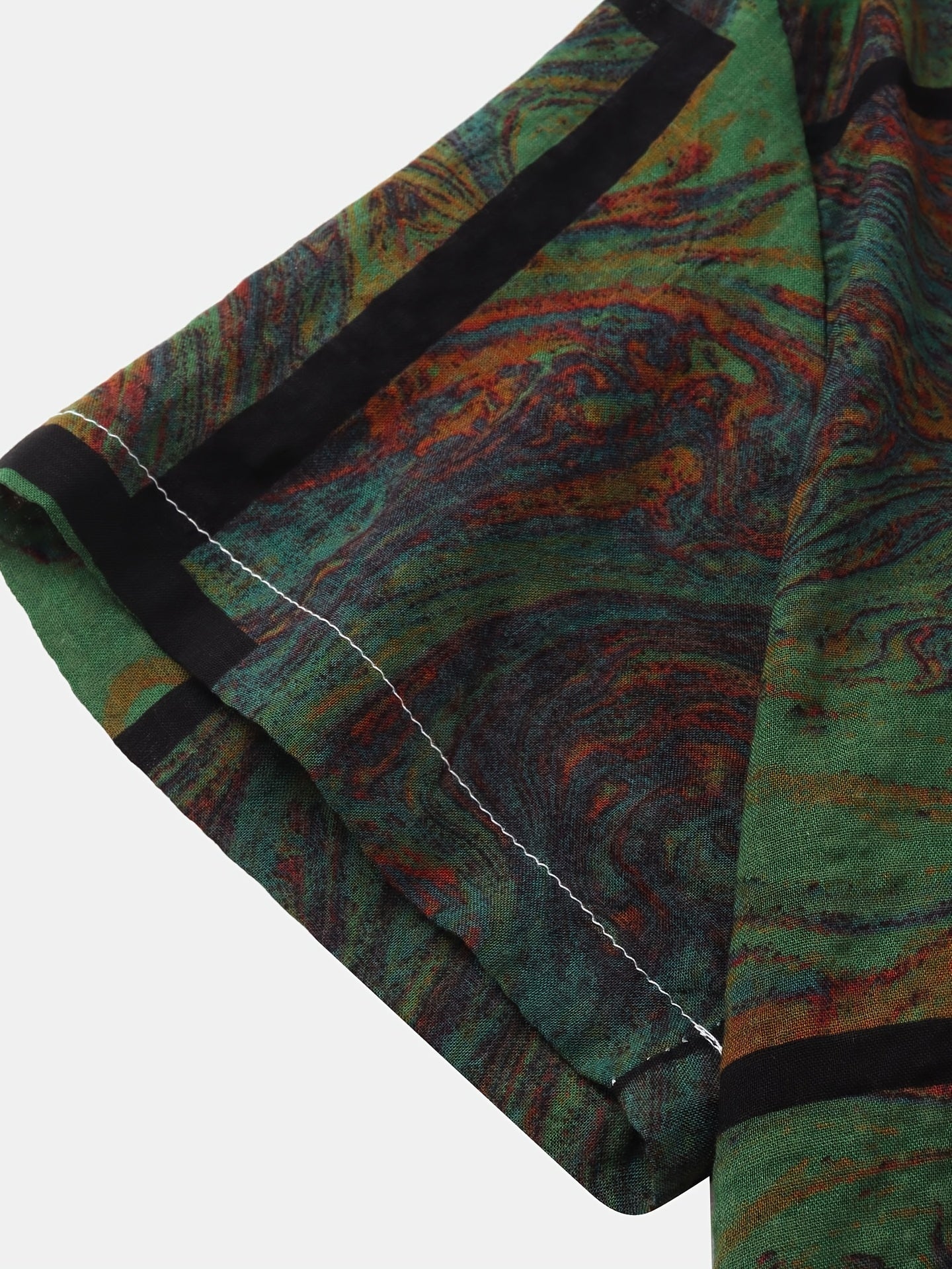 Camicia in cotone con grafica quadrata e maniche corte per l'estate