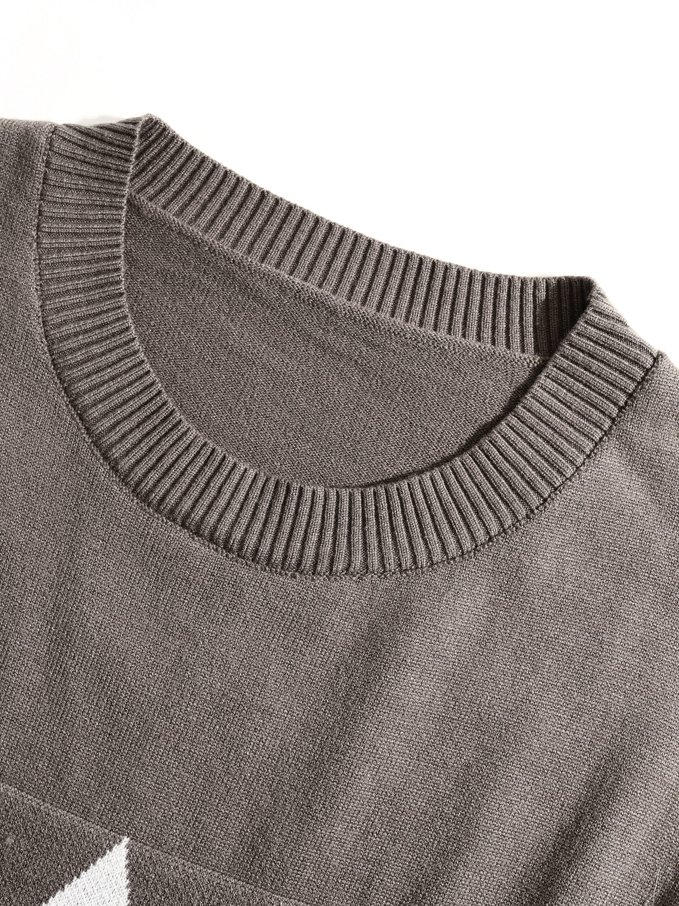 Maglione ampio lavorato a rombi