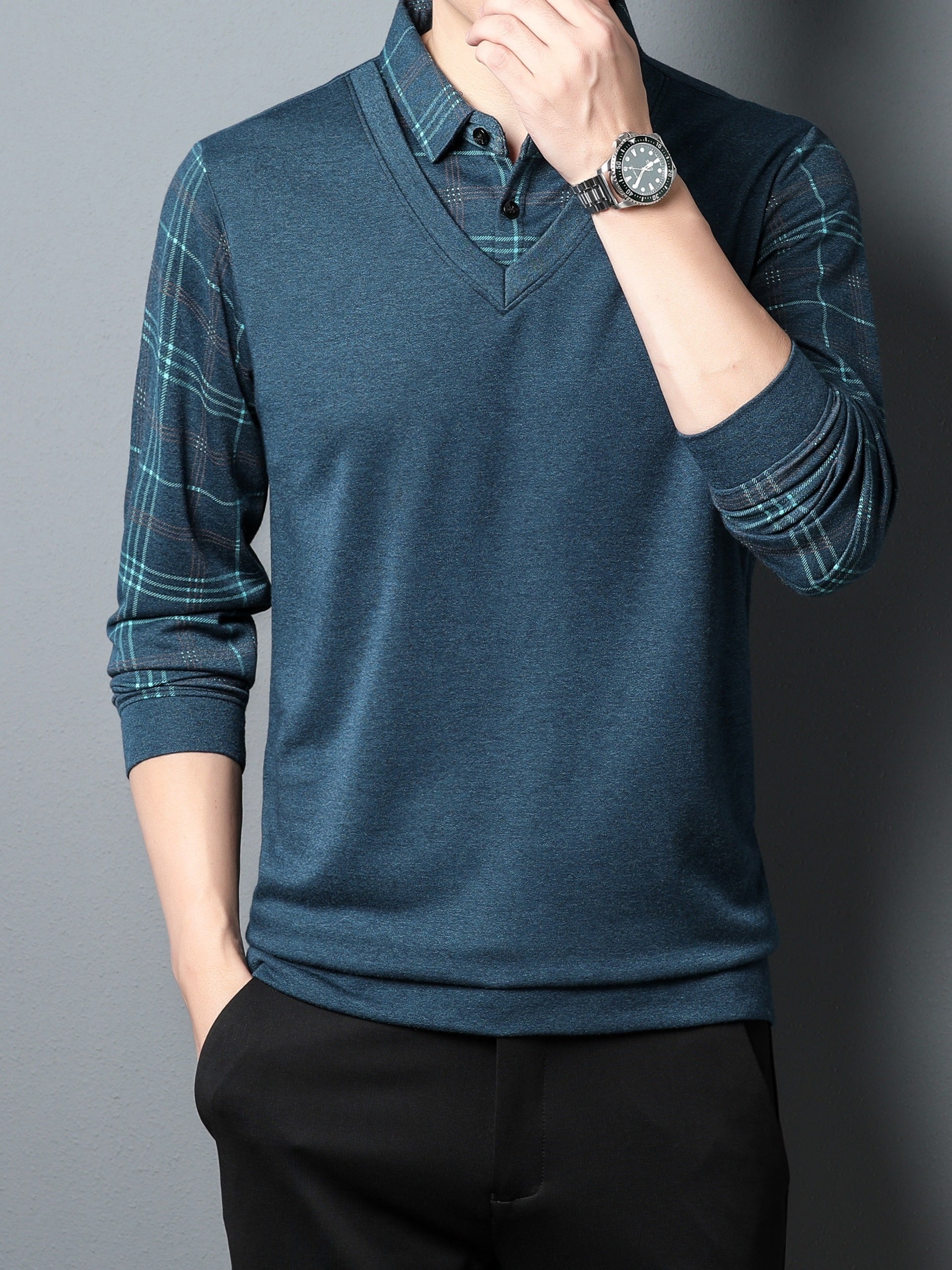 classico maglione blu senza maniche