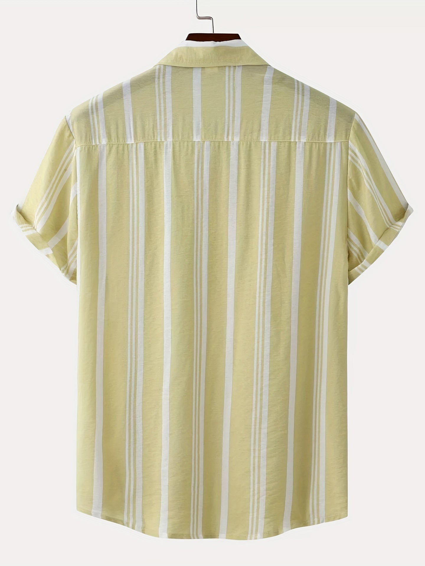 Camicia casual da uomo a maniche corte sottili con risvolto con motivo a righe