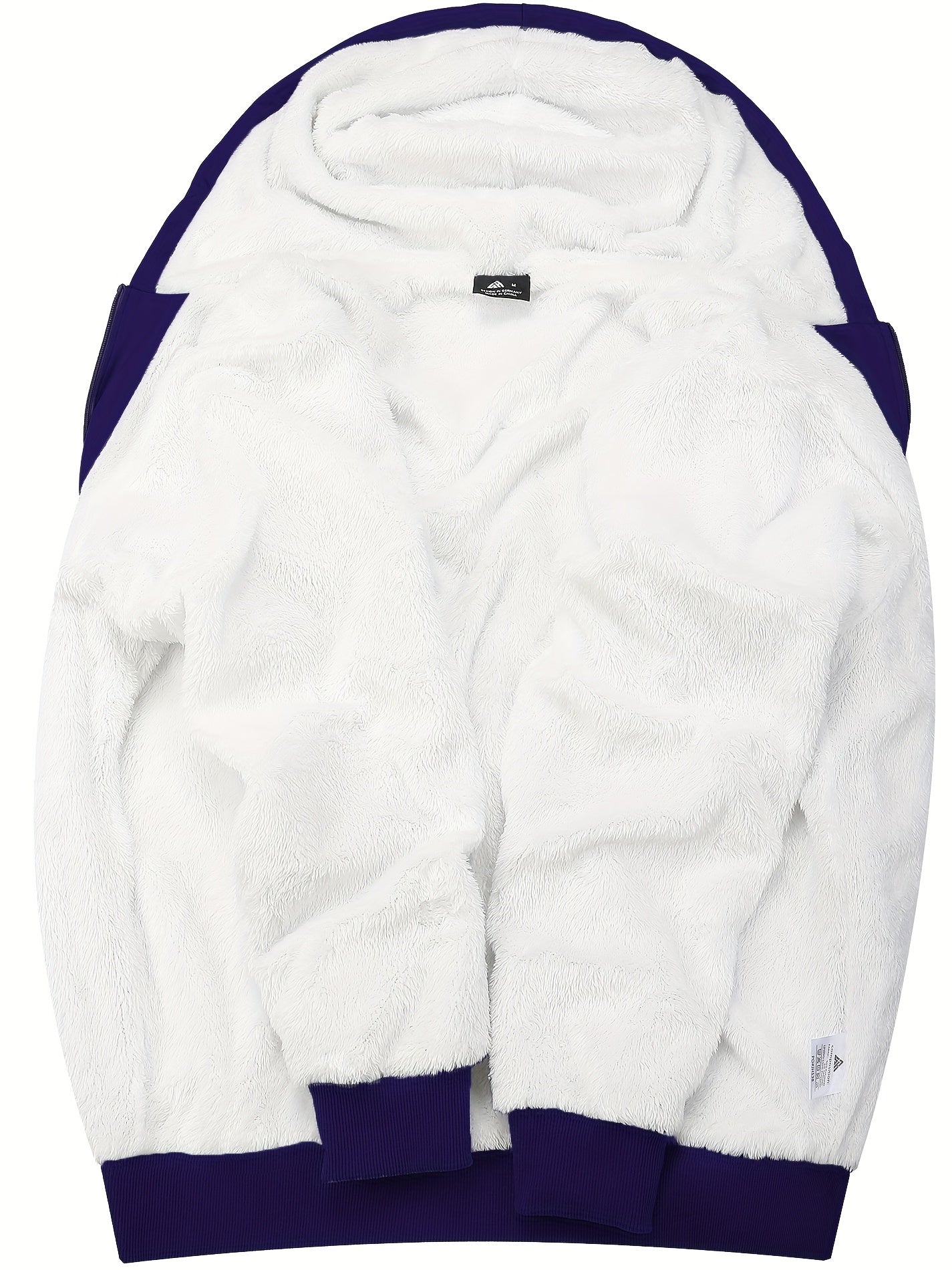 Felpa con cappuccio in pelliccia a righe da uomo