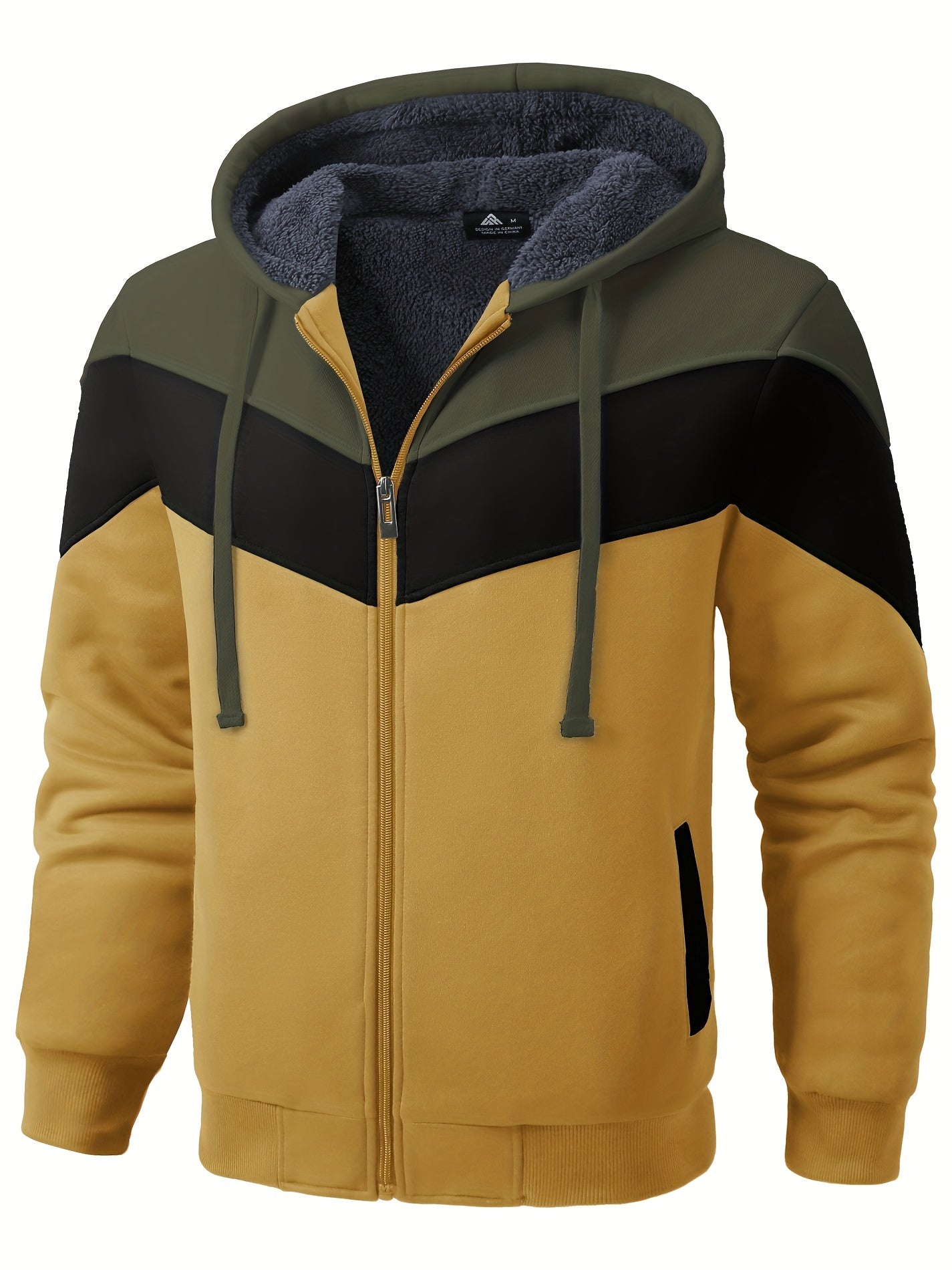 Felpa con cappuccio versatile in pelliccia da uomo