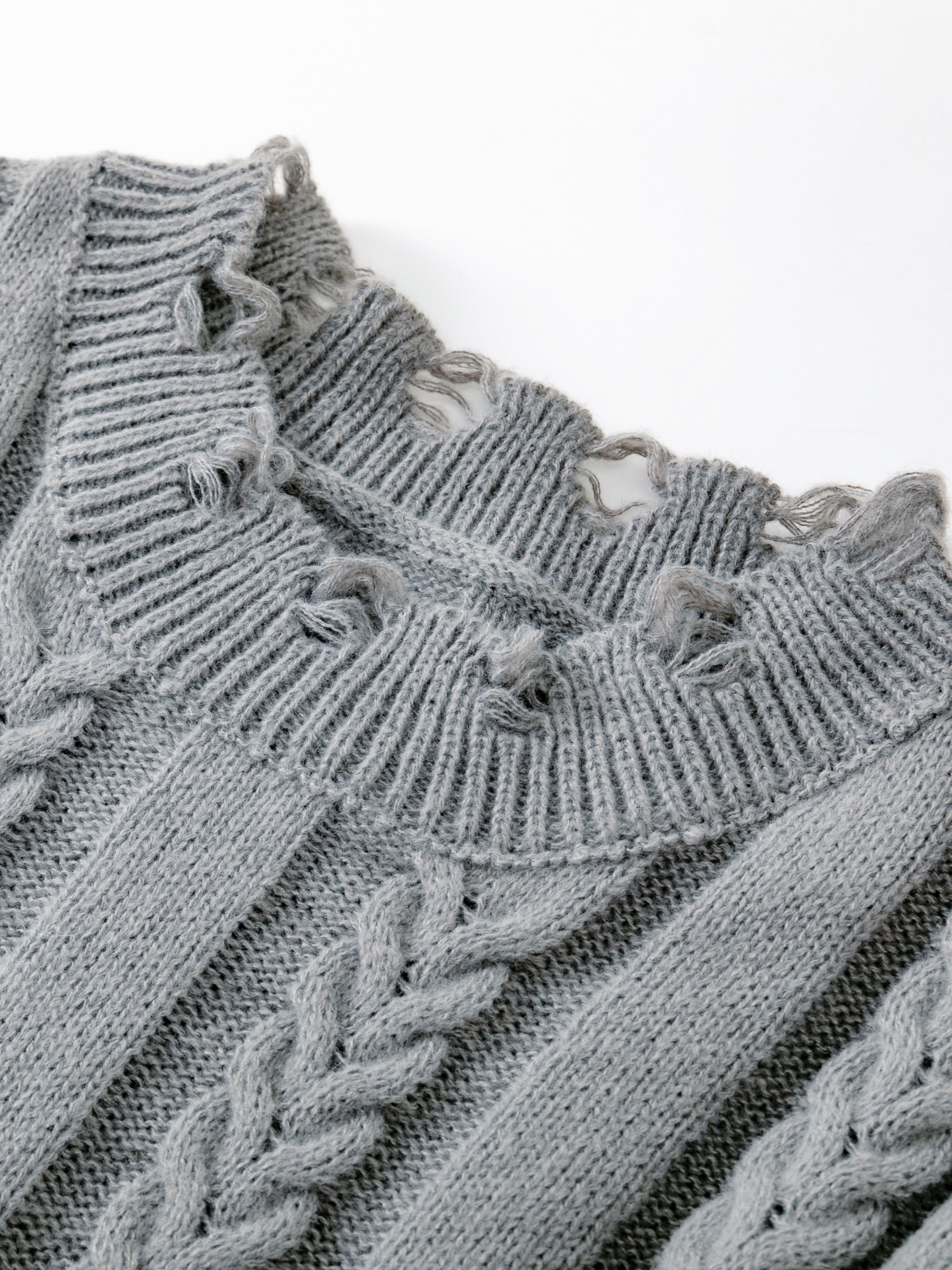 Maglione grigio lavorato a maglia con elasticit? media da uomo