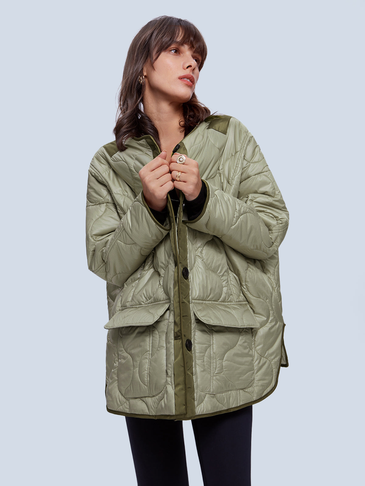Giacca imbottita verde da donna