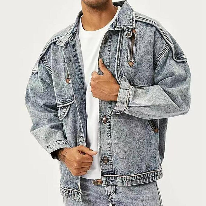Giubbotti di jeans blu per uomo