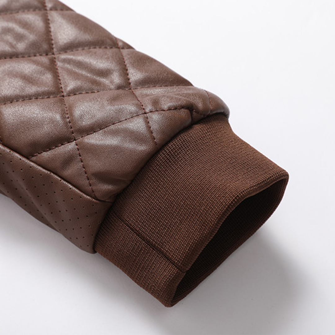 Giacca in pelle trapuntata da uomo