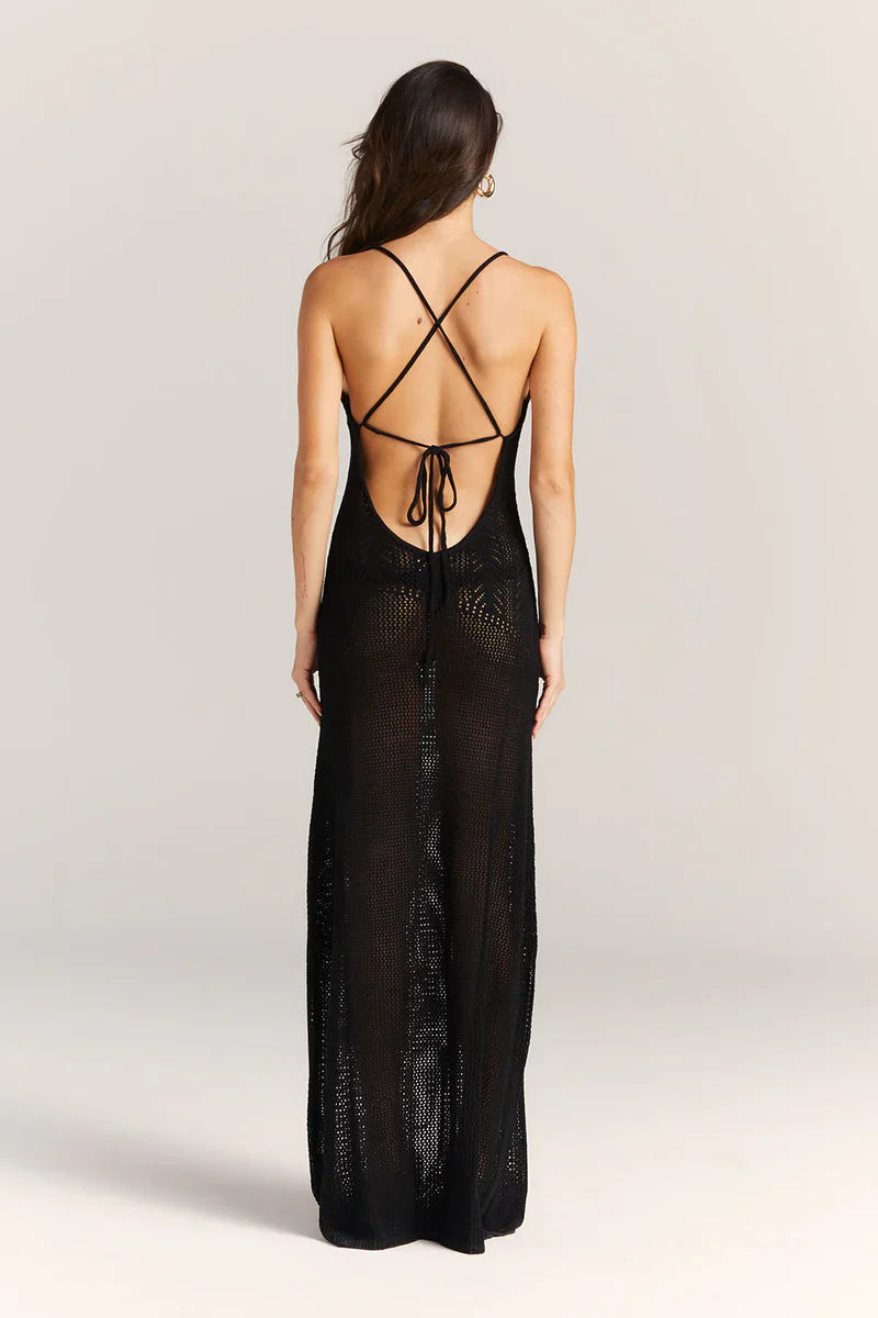 Vestito in maglia senza schienale con tubino cavo