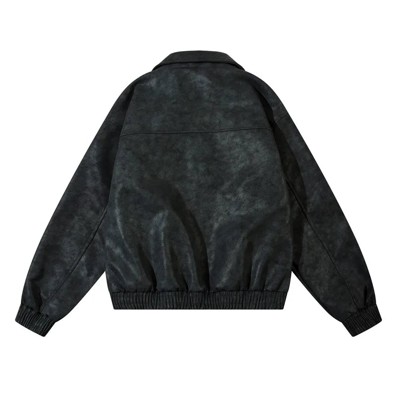 Giacca in pelle casual da uomo