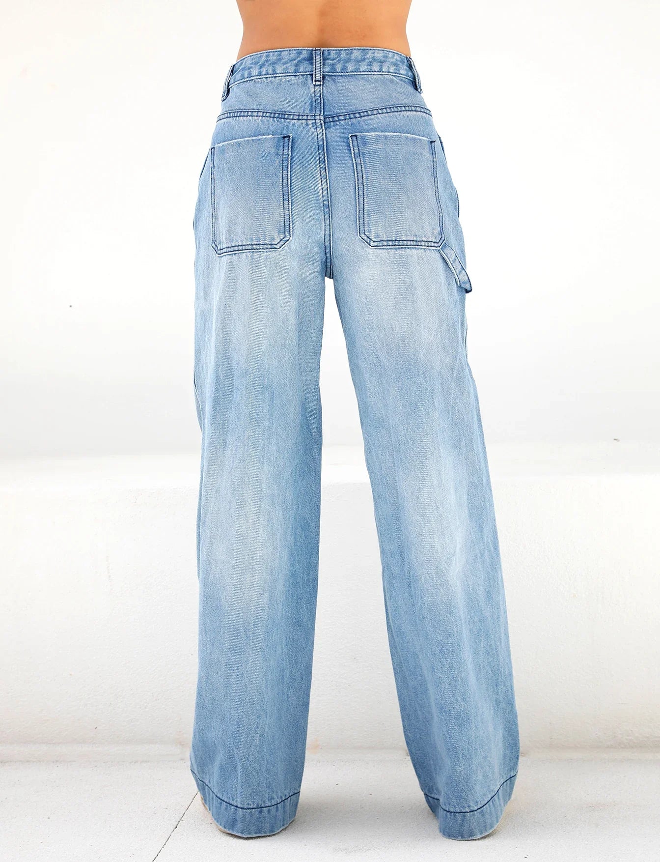 Jeans larghi a vita alta