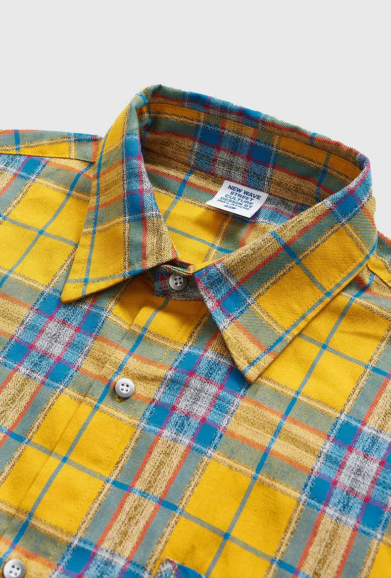 Camicia oversize a quadri colorblock