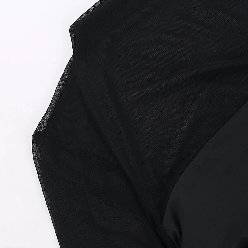 Vestito aderente nero trasparente