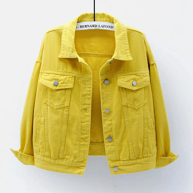 Giacca classica in denim da donna in tanti colori