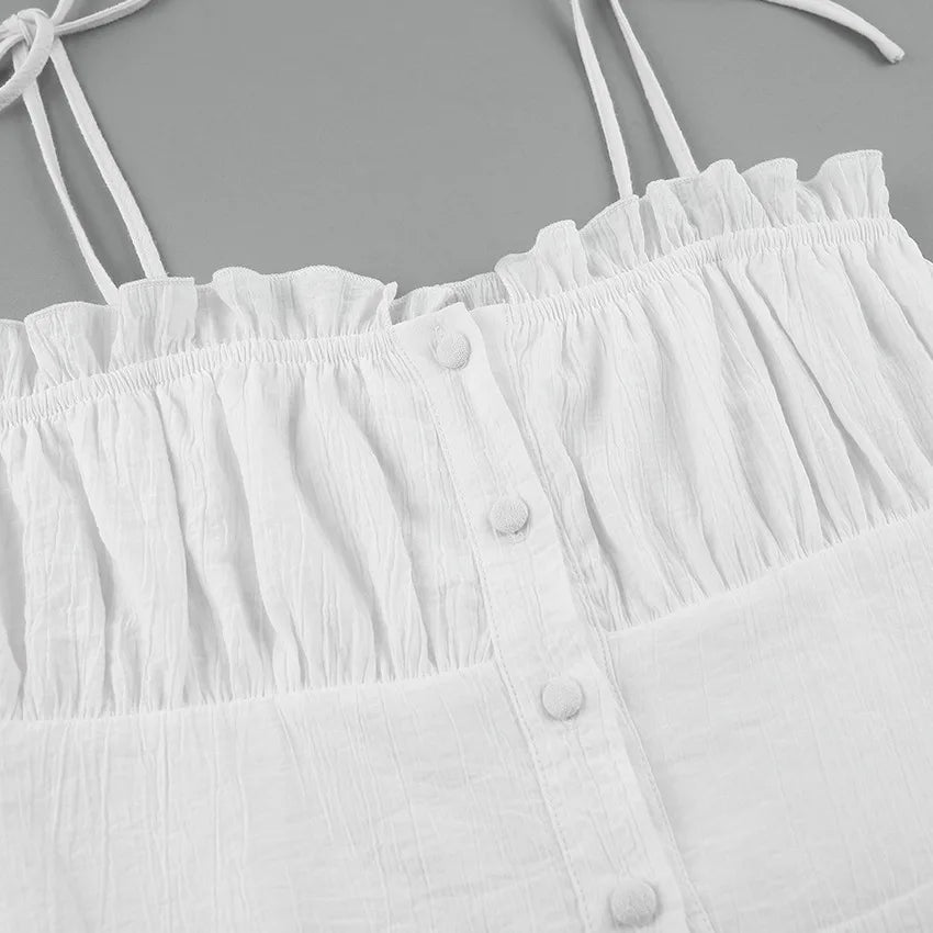 Vestito estivo bianco con lacci