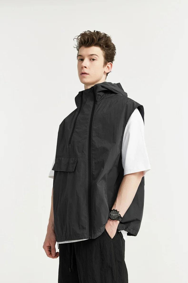 Gilet leggero cargo con doppia cerniera