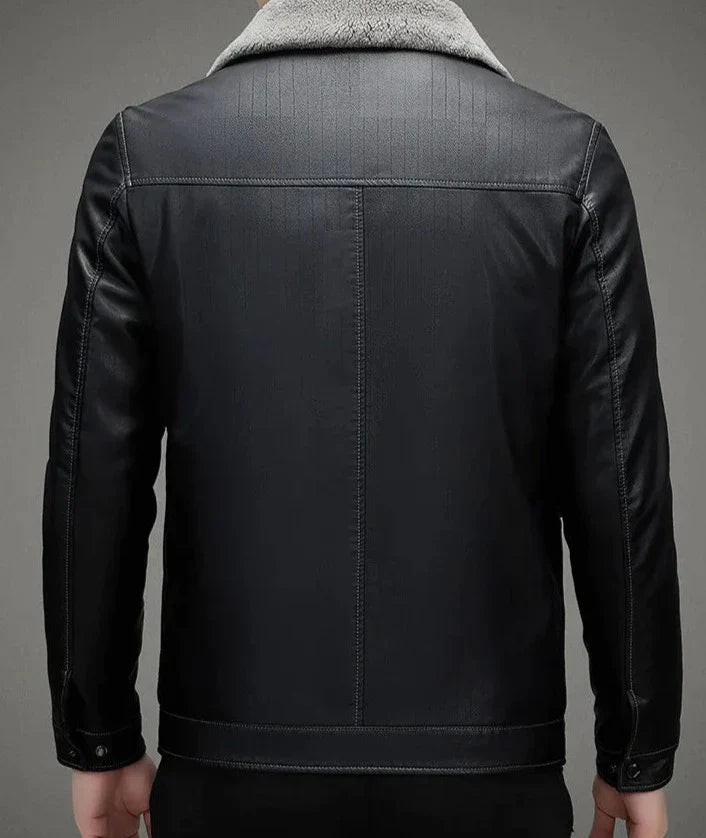 Giacca nera foderata in pile