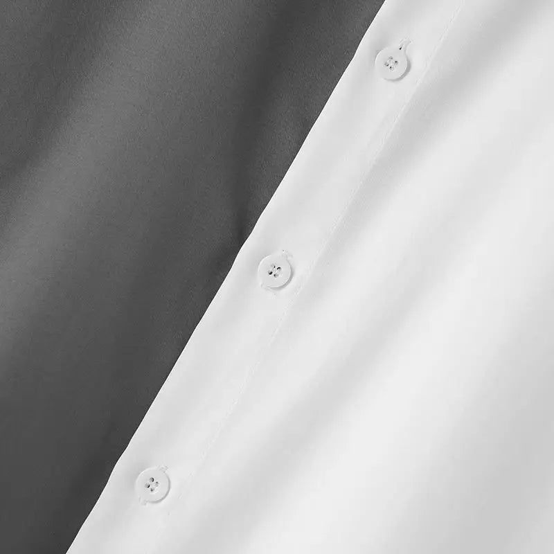 Camicia con revers e pantaloni con maniche lunghe e bottoni