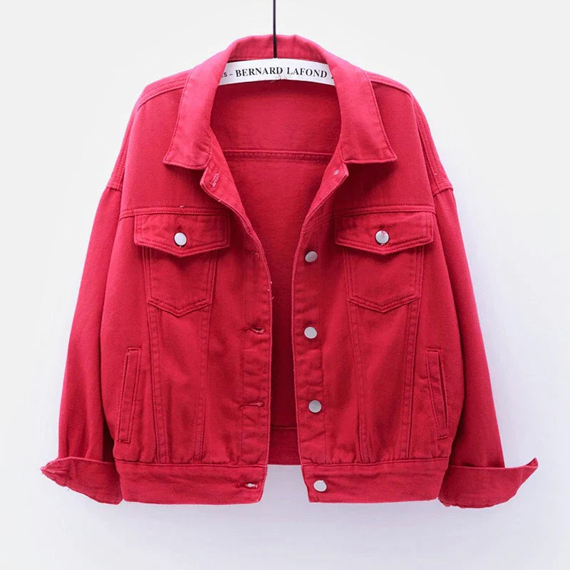 Giacca classica in denim da donna in tanti colori