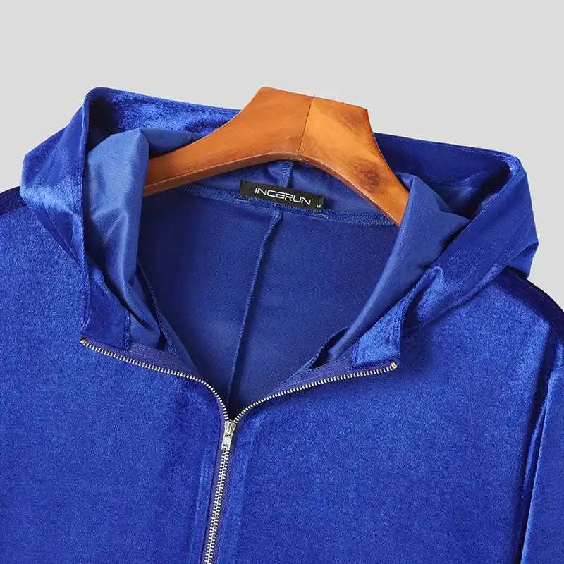 Tuta in velluto patchwork losse con cappuccio