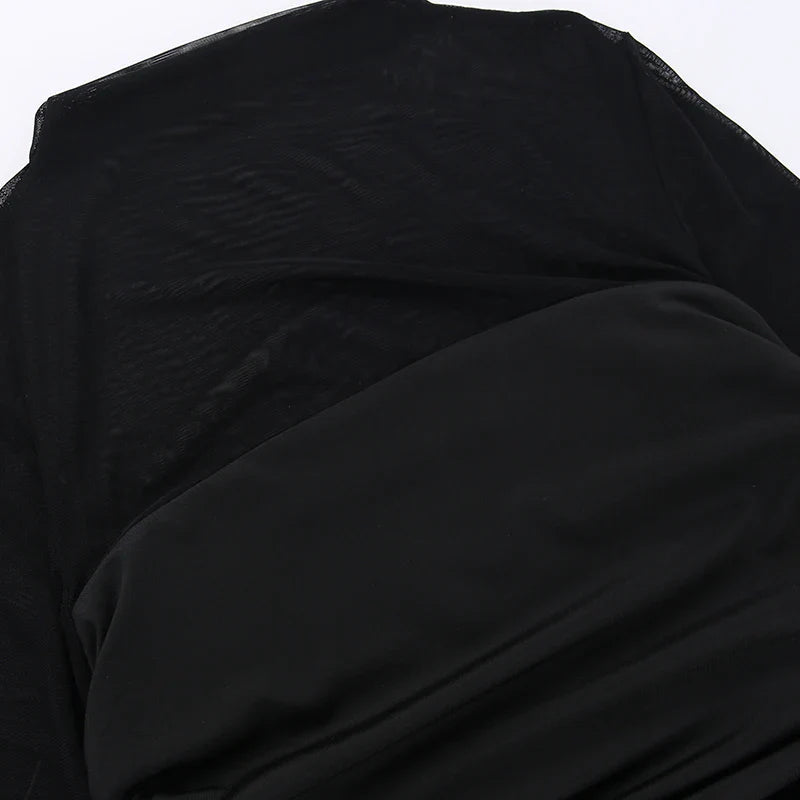 Vestito aderente nero trasparente
