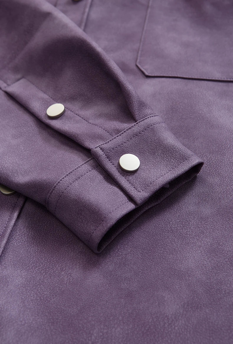 Giacca in pelle PU invecchiata