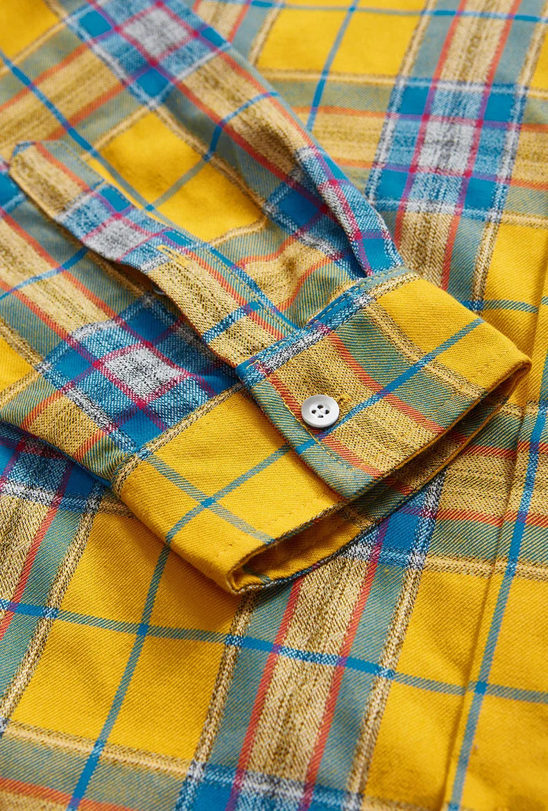 Camicia oversize a quadri colorblock
