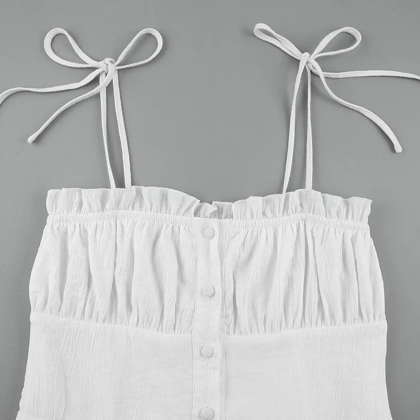 Vestito estivo bianco con lacci