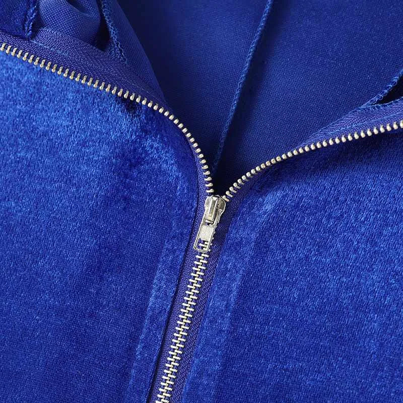 Tuta in velluto patchwork losse con cappuccio