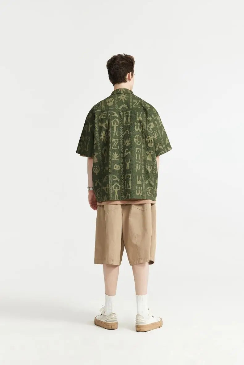 Camicia in seersucker stampata