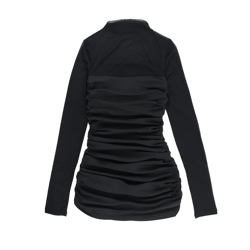 Vestito aderente nero trasparente