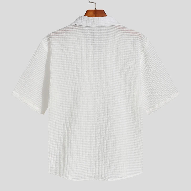 Camicia rigata con maniche lunghe e revers