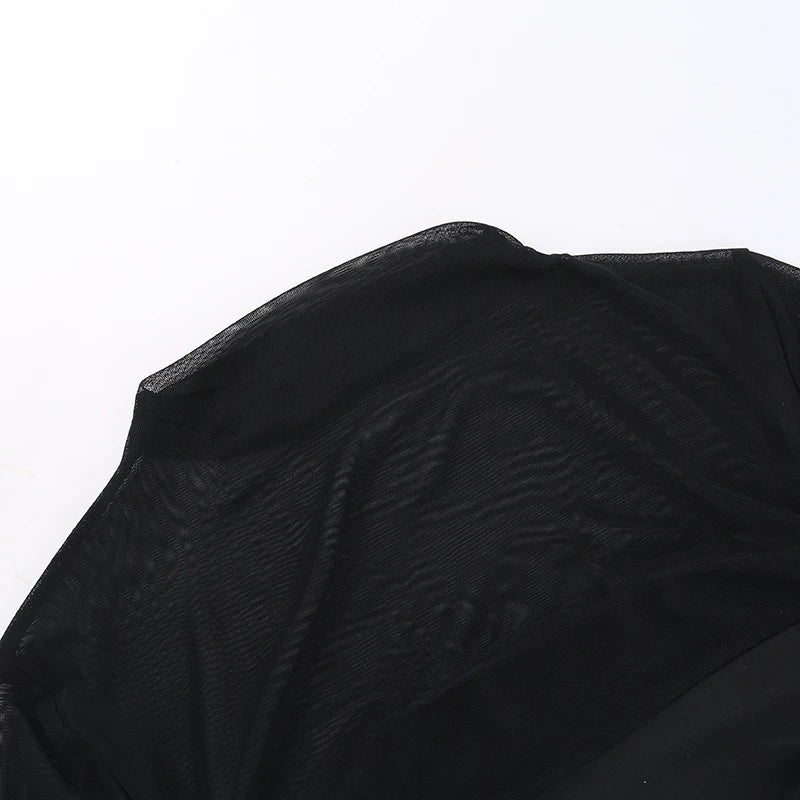 Vestito aderente nero trasparente