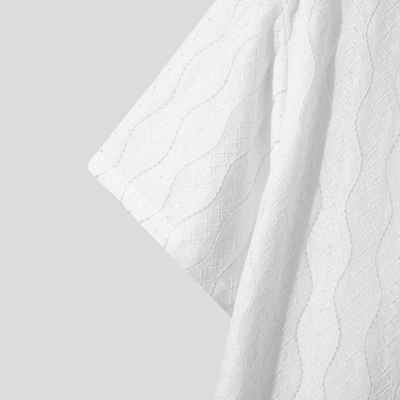 Camicia in pizzo con revers retr? e maniche corte