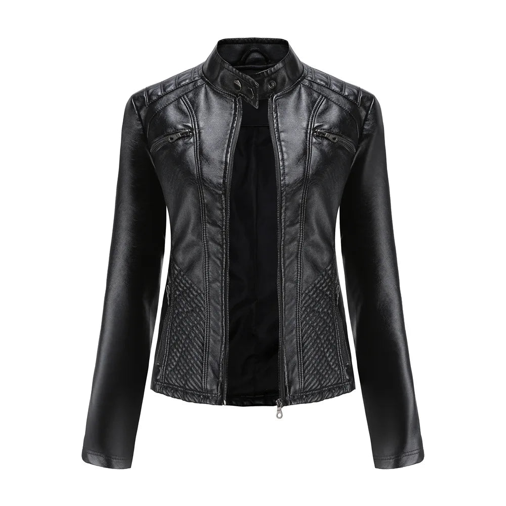 Elegante giacca in pelle da donna